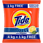 Tide Detergent Washing Powder - Lemon & Mint, Extra Power, Tide+, 5 Kg 4 Kg Pack + 1 Kg Pack Free