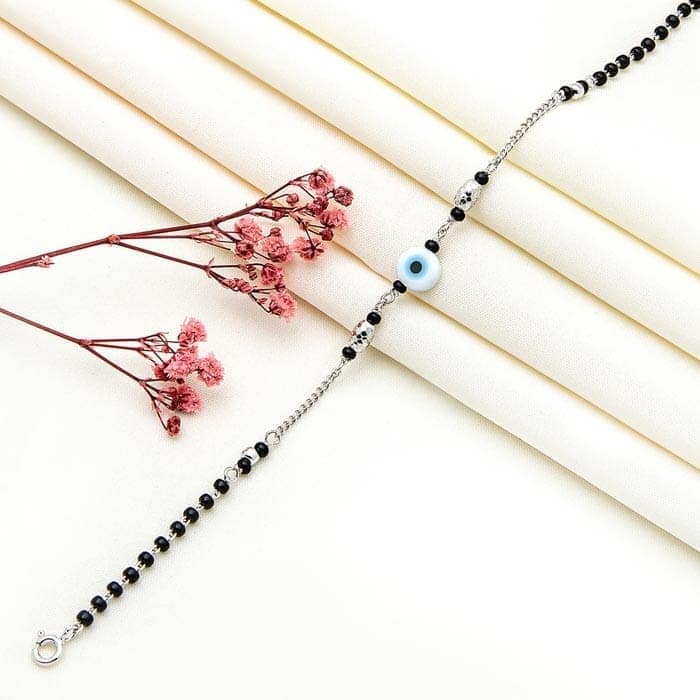 Silver Ethereal Evil Eye Mangalsutra Bracelet view 3