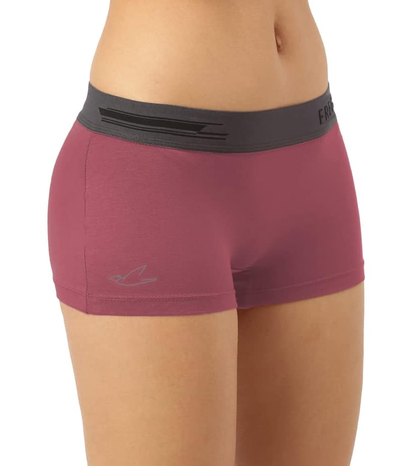 Freecultr Women's Underwear Antibacterial Micromodal Airsoft | Boy Short - Non-Itch, No Chafing, Sweat-Proof Comfort Pack of 1-Rossini Red view 3