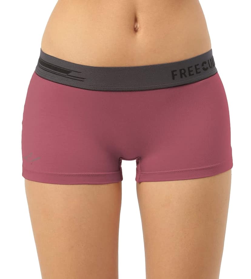 Freecultr Women's Underwear Antibacterial Micromodal Airsoft | Boy Short - Non-Itch, No Chafing, Sweat-Proof Comfort Pack of 1-Rossini Red view 5