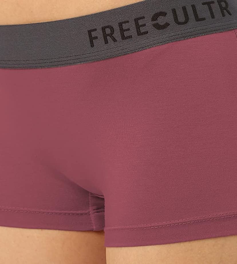 Freecultr Women's Underwear Antibacterial Micromodal Airsoft | Boy Short - Non-Itch, No Chafing, Sweat-Proof Comfort Pack of 1-Rossini Red view 6
