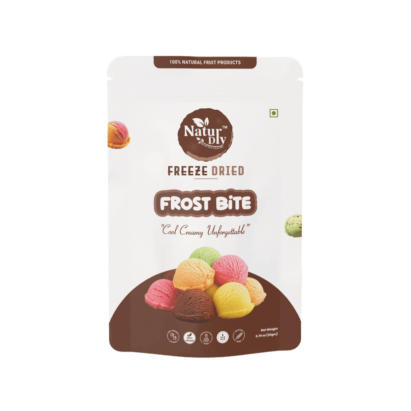 NaturDry Freeze-Dried Frost Bite Ice Cream | Lightly Sweetened, Gluten Free | Healthy Snack | 20g