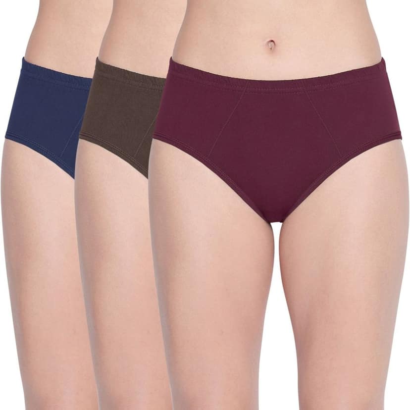 Bodycare women's combed cotton assorted Hipster Panty Pack of 3 ( 2D )