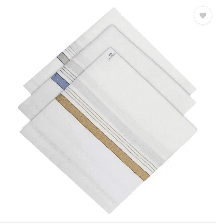 Handkerchiefs Hanky For Men - Pack of 3 ["White"] Handkerchief (Pack of 3) view 2