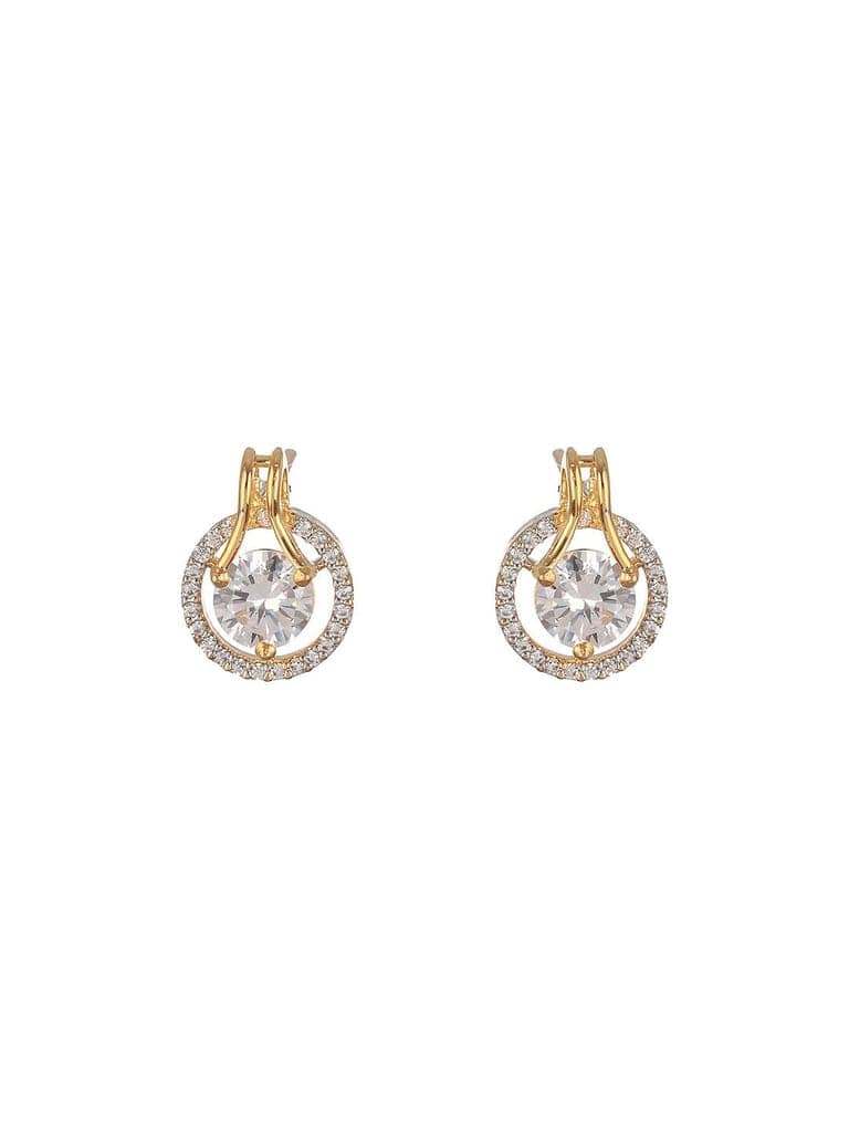 Gold Toned Solitaire AD Studded Minimal Locket Jewellery Set view 7
