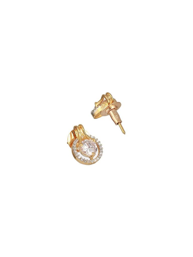 Gold Toned Solitaire AD Studded Minimal Locket Jewellery Set view 8