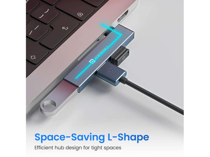 Portronics Mport Mino C SuperSpeed USB 3.0, High-Speed USB 2.0, L-Shaped Design, Sleek & Compact view 4