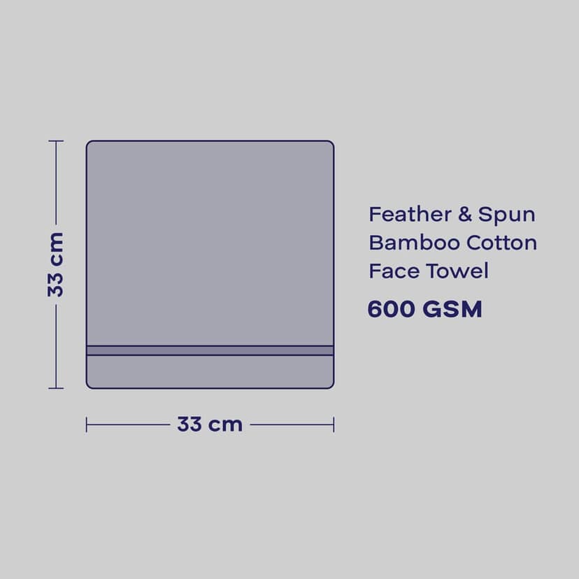 Feather & Spun Bamboo Cotton Face Towel(Pack of 4) | Lavender Fragrance | Oeko-TEX® Standard 100 | Anti Microbial | Fade Resistant | Double Needle Stitch | 600 GSM - 33 cms x 33 cms view 7