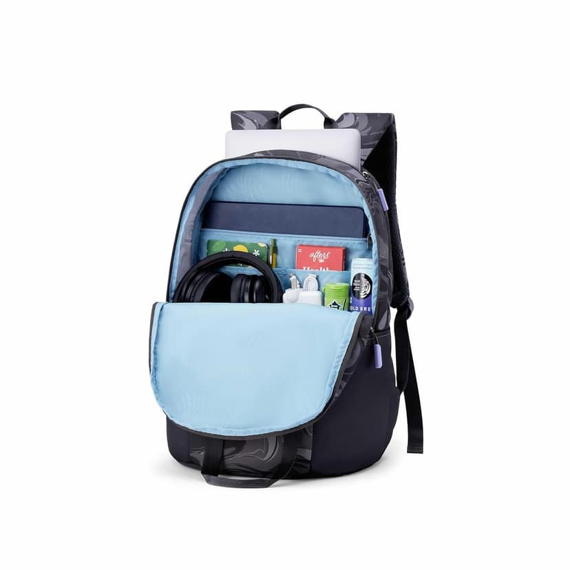 Fleek | 32 Ltrs | 2 Compartments | Bottle Pocket | Ergonomic Padded Back Panel & Shoulder Straps | High School Backpack | 1 Year International Warranty | Black view 2