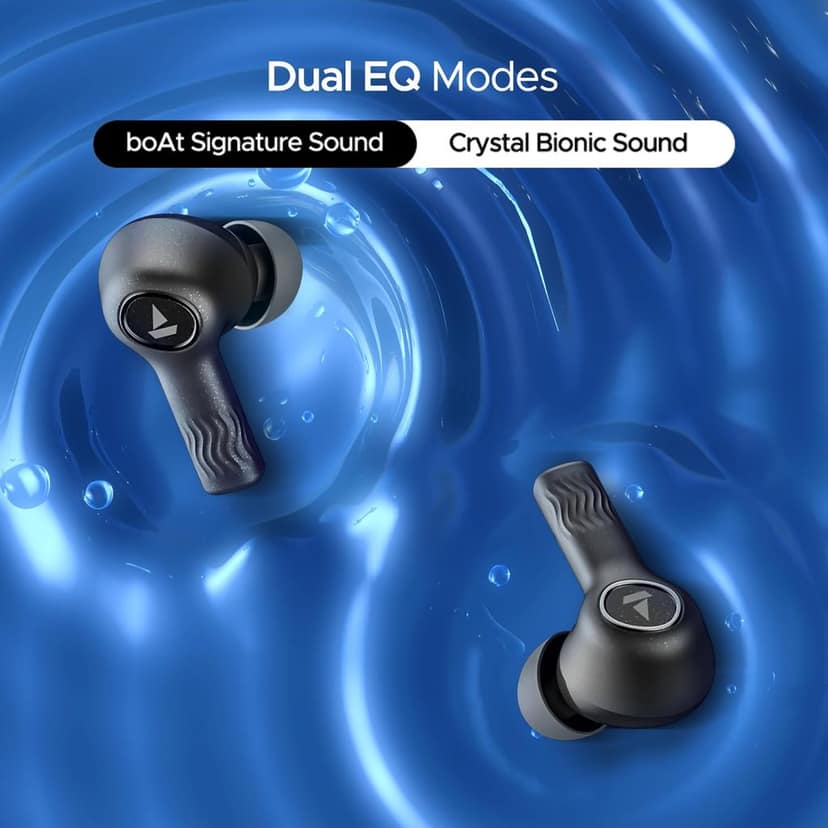 Boat airdopes Nirvana Iris Ear Buds (Crystal Black) view 3