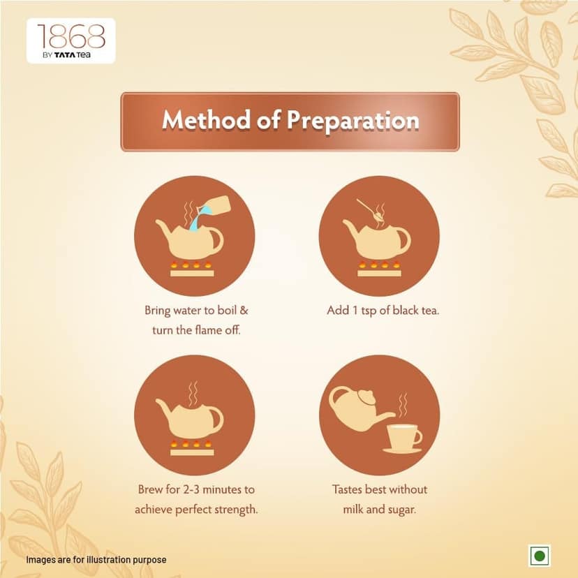 1868 by Tata Tea Darjeeling Spring Blossom, Premium Black Tea, Handpicked from the Foothills of Darjeeling, 50g view 3