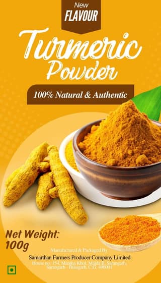 New FLAVOUR 100% Natural & Authentic Turmeric Powder 100g