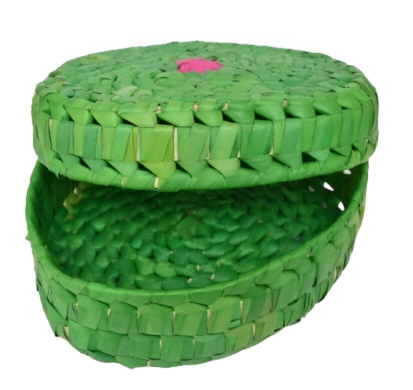 Green Woven Basket Gift Set with Lord Ganesha & Chocolates view 3