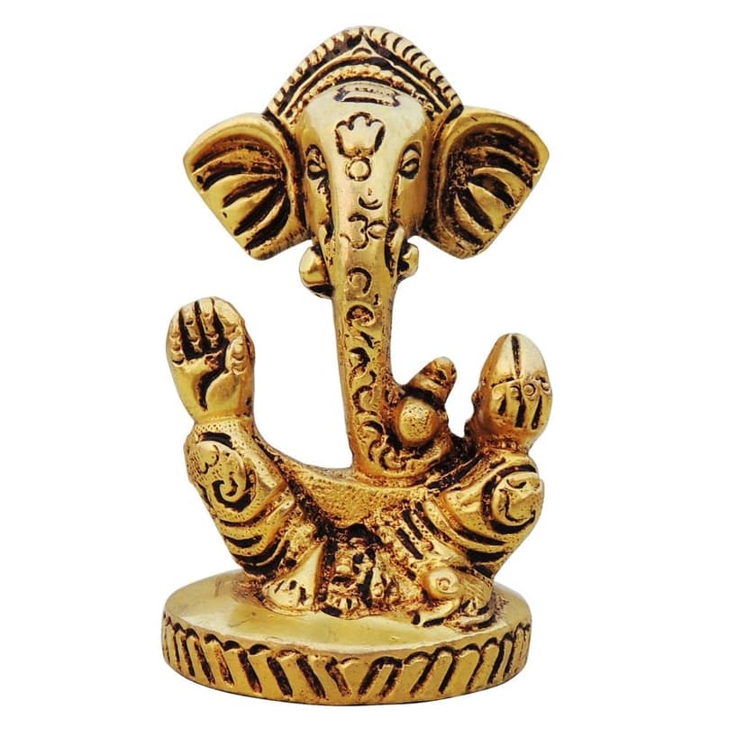 Brass Showpiece Trishul Ganesh God Idol Statue (BSMAS1481 B) view 2