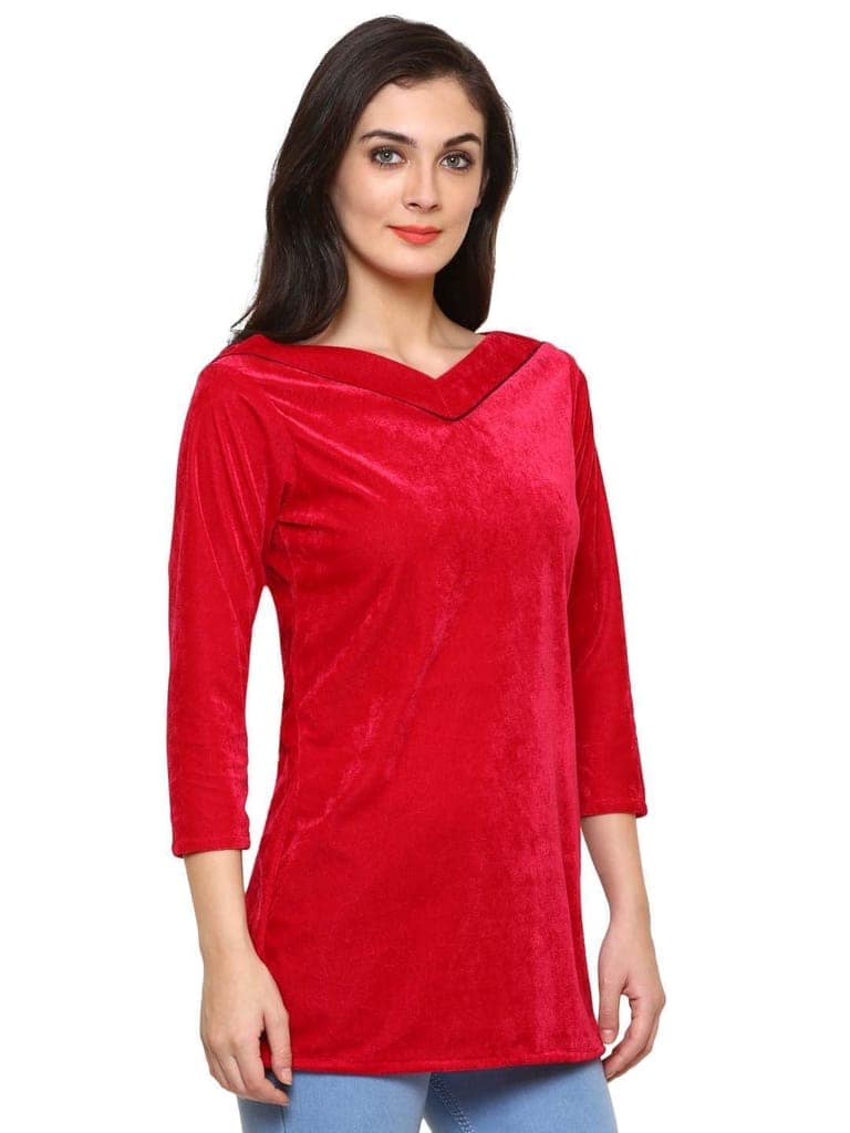 Klamotten Women's Velvet full Sleeves Top WD6C view 4