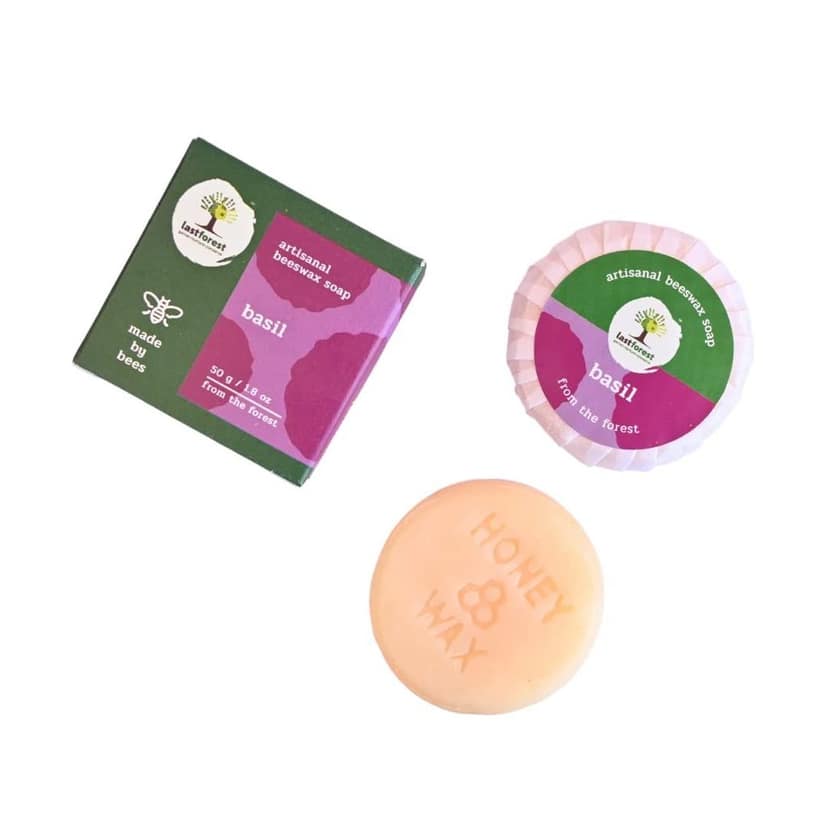Last Forest Artisanal, Handcrafted, Handmade, Natural 'Pebbles' Beeswax Soap, 50g - 100% Natural Ingredients, Moisturizing, Natural Beeswax, Bathing Soap for Men and Women (Basil) view 3