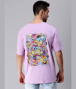 Veirdo Pack of 1 Cotton Oversized Fit Men's T-Shirt ( Purple )