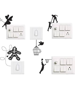 Decorative Switch Board Switch Panel Stickers for Decoration Self Adhesive Sticker (Pack of 5)