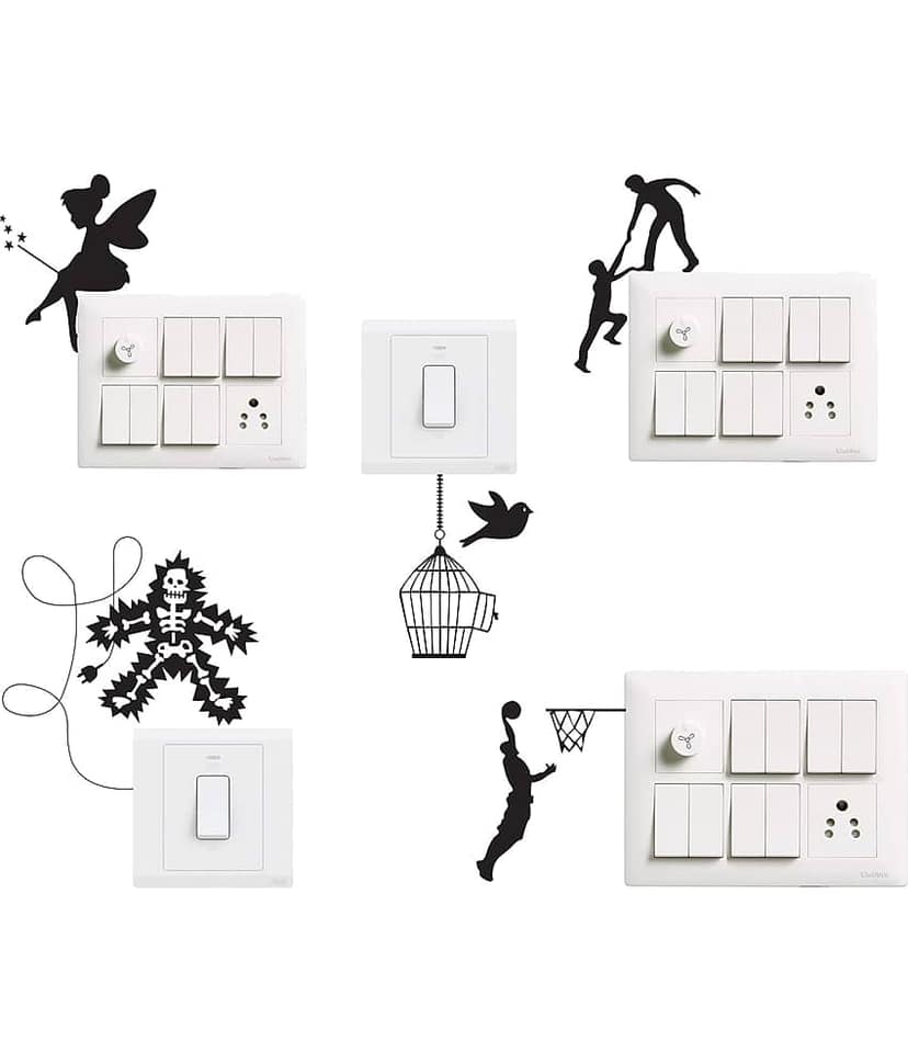 Decorative Switch Board Switch Panel Stickers for Decoration Self Adhesive Sticker (Pack of 5)