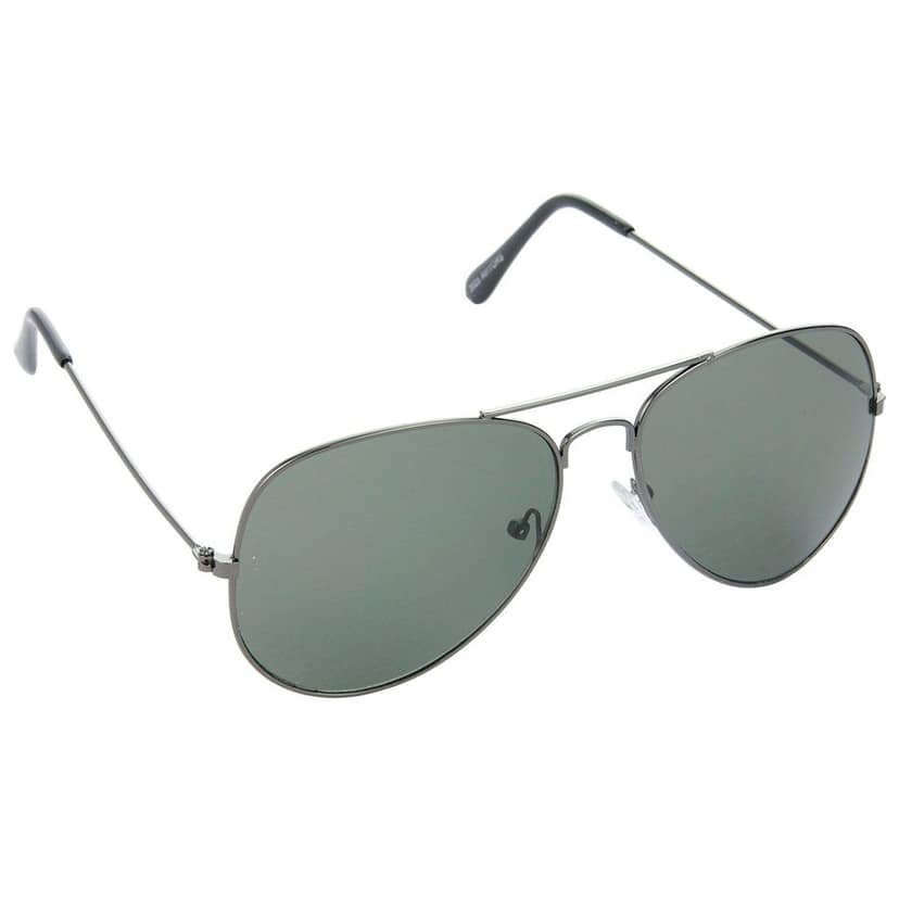 HRINKAR Pilot And Rectangular Stylish Sunglasses For Men And Women (Green And Grey Lens | Grey And Black Frame - HCMB433) With Free Paper 3D Glass view 2