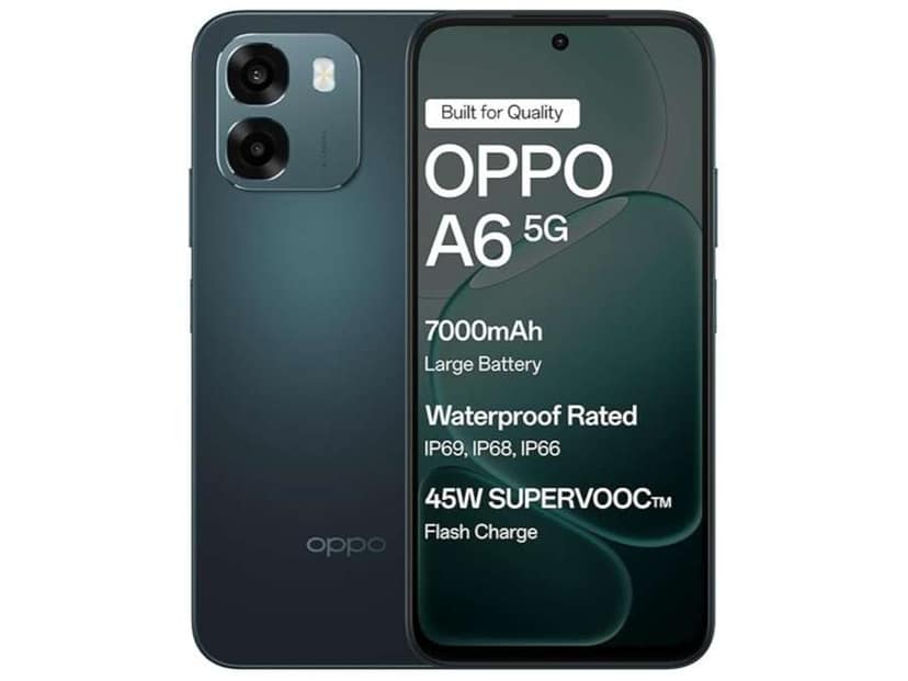 Oppo A6 5G Smartphone, 6GB RAM, 128GB Storage, Smooth Performance - Sapphire Blue