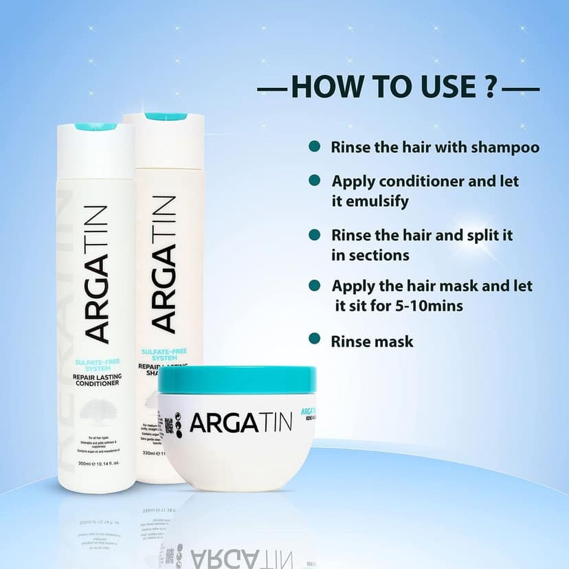 Repair Lasting Shampoo and Conditioner Hair Mask for Dry Damaged Color Treated Hair for All Hair Types | Color Safe | Sulfate-Free| Paraben-Free (Shampoo 330ml +Conditioner 300ml+ Hair Mask 250ml) view 4