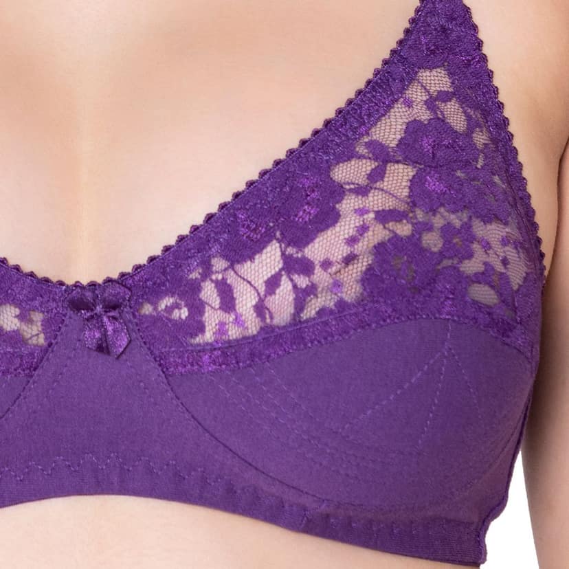 Bodycare polycotton wirefree adjustable straps designer net cup non padded bra-1535BB view 4