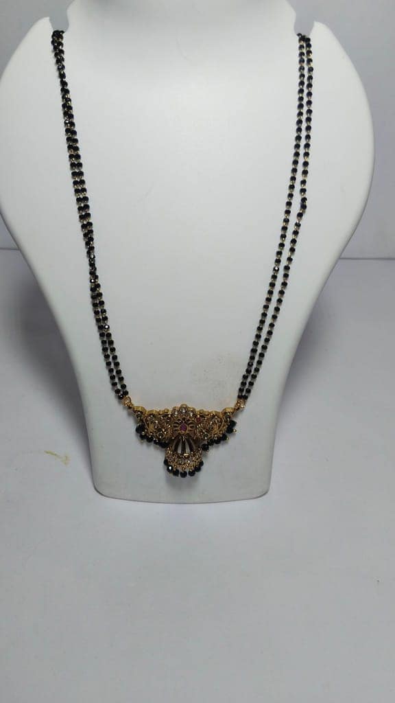 Black Beads Traditional Indian Necklace