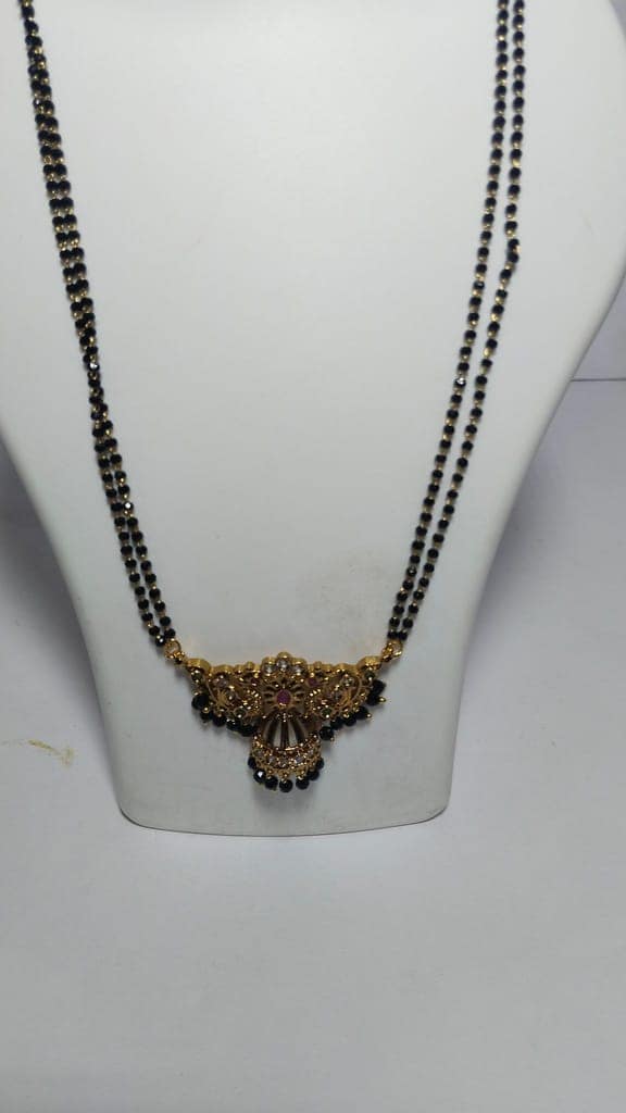 Black Beads Traditional Indian Necklace view 2