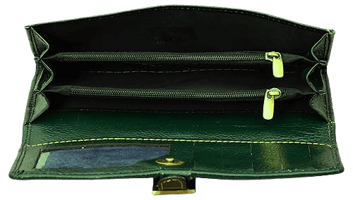 LEATHERMAN GENUINE LEATHER GREEN WOMENS WALLET-1620A_Grn view 3