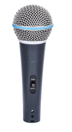Professional Wired Handheld Dynamic Microphone, Cardioid Vocal Mic with 3-Pin XLR to 6.35mm Audio Cable, Microphone Clip, and Zipper Pouch for Karaoke Singing, Stage, Speaking