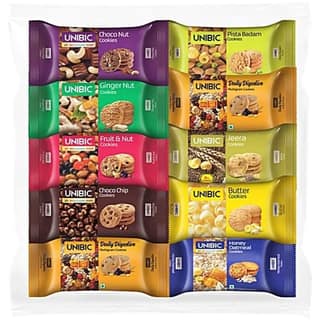 Unibic Cookies - Assorted Flavours, 675 g (Pack of 10) - 675 gm - One pack