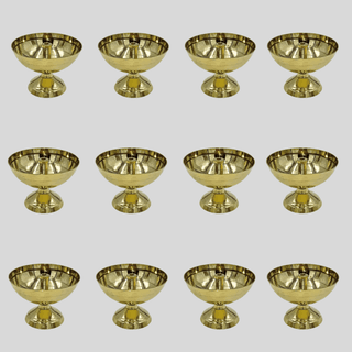 SHINI LIFESTYLE Brass Diya for Diwali Pooja/Puja Deepak, Akhand Diya(12pc)