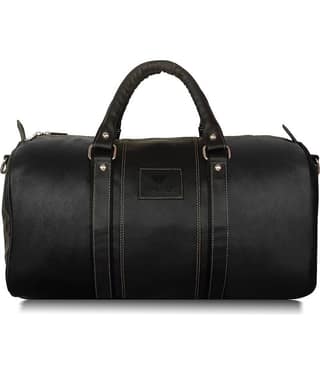 Walrus 22 Ltrs Black Artificial Leather Duffle Bag