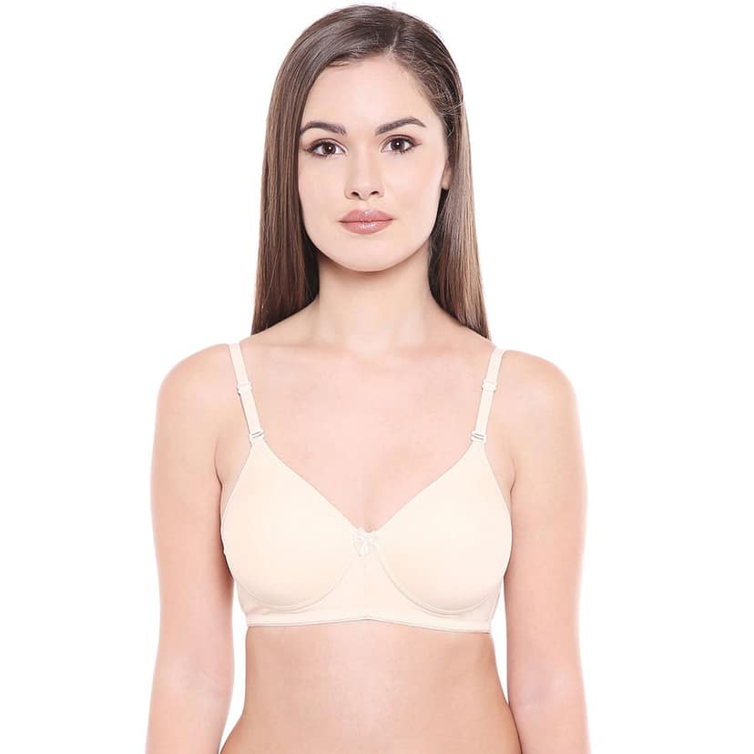 Bodycare Women Cotton Spandex Full Coverage Lightly Padded Regular Bra 6588-Skin