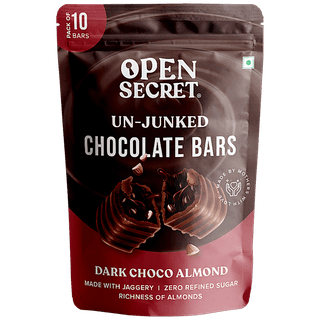 Open Secret Unjunked Dark Chocolate & Almond Bars, 155 gm