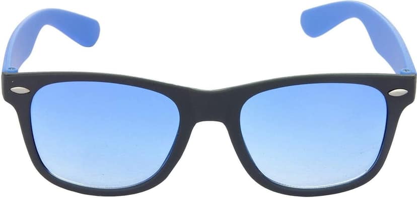 Hrinkar Unisex Wrap-around Sunglasses Golden & Blue Frame, Brown & Blue Lens (Medium) - Pack of 2 view 3
