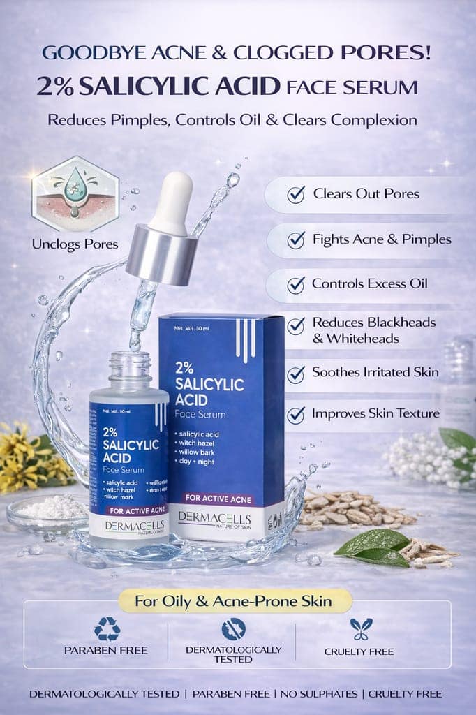 Dermacells 2% Salicylic Acid Face Serum for Acne Control with Witch Hazel & Willow Bark – 30 ml view 4