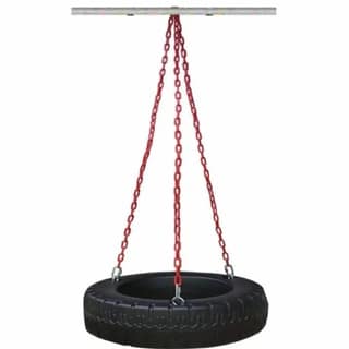 Reznor Heavy-Duty Tire Swing Seat for Kids/Adult Outdoor Park Garden Tree Backyard with 60inch Plastic Coated 3 Chain -Black (pack of 2)