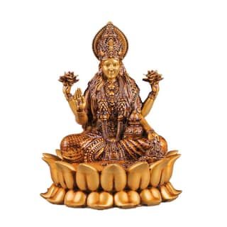 Artarium Maa Laxmi Statue Lakshmi Devi Idol Figurine Lakshmi MATA Murti Maa Idol for Car Dashboard Temple Pooja Room Diwali Decoration (Lotus Laxmi 4 inch)
