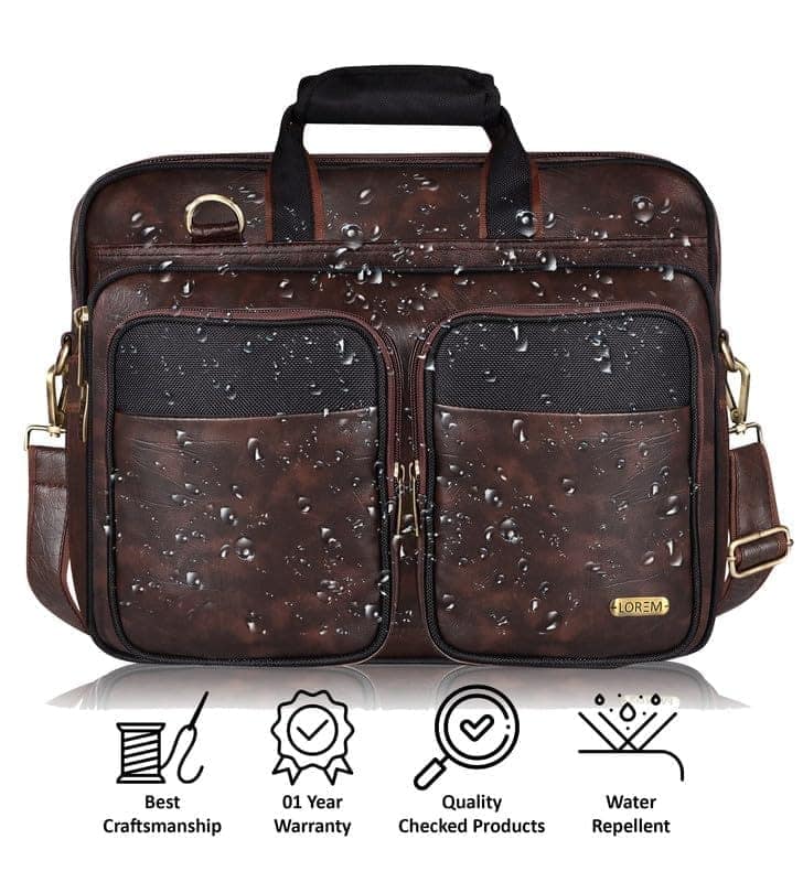 LOREM 28L Messenger Bag For Men - Faux Leather view 7
