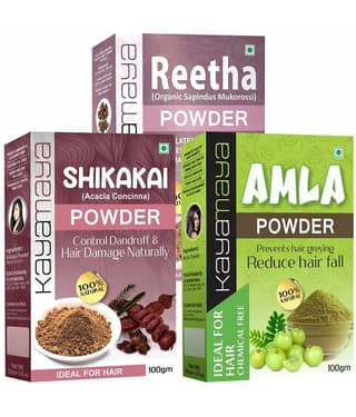 Herbal Amla + Shikakai + Reetha Powder- Combo Pack of 3-in-1