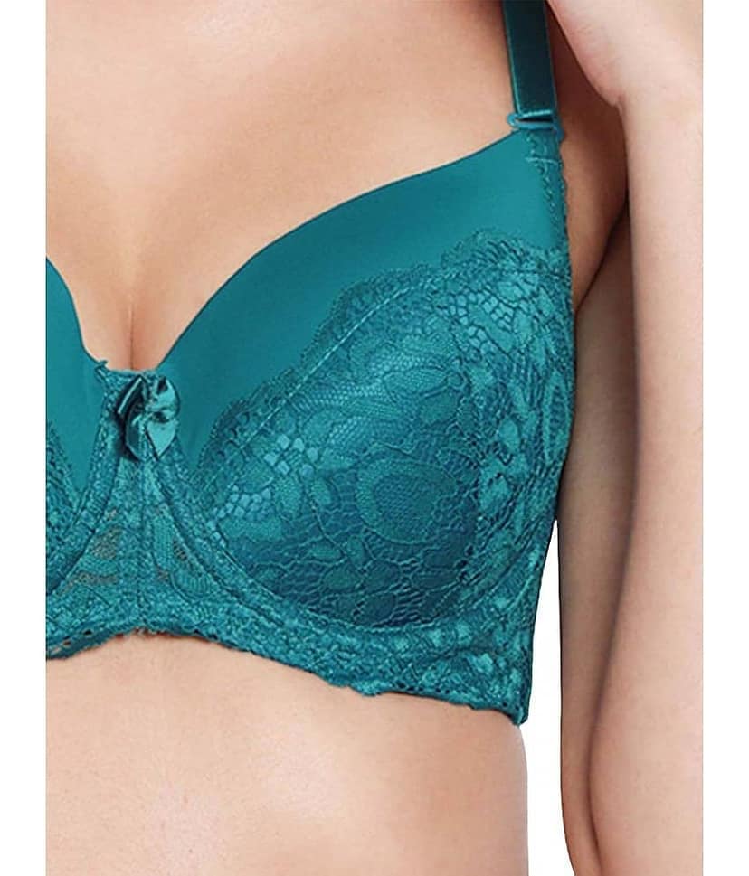 Susie Nylon Women's Balconette Bra ( Blue ) S050-MoroccanBlue view 2