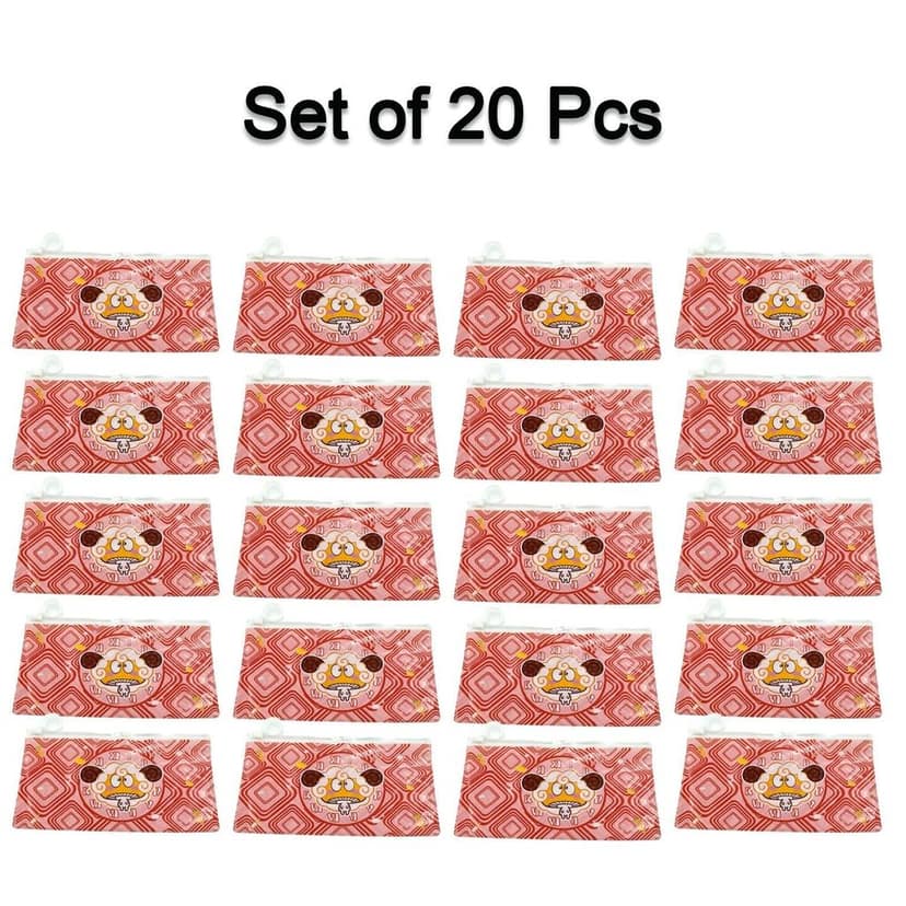20 Pc Red Printed Pouch For Carrying Stationary Stuffs And All By The Students. view 3