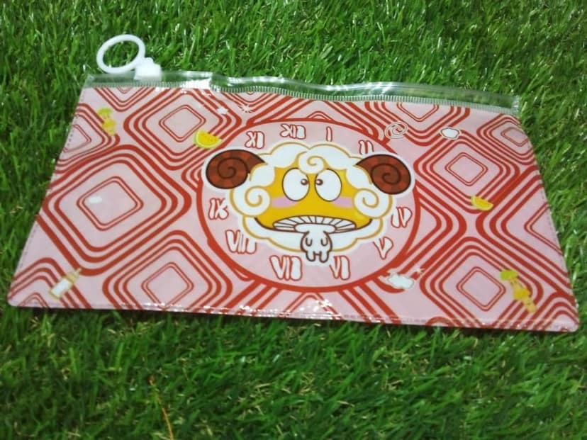 20 Pc Red Printed Pouch For Carrying Stationary Stuffs And All By The Students. view 9