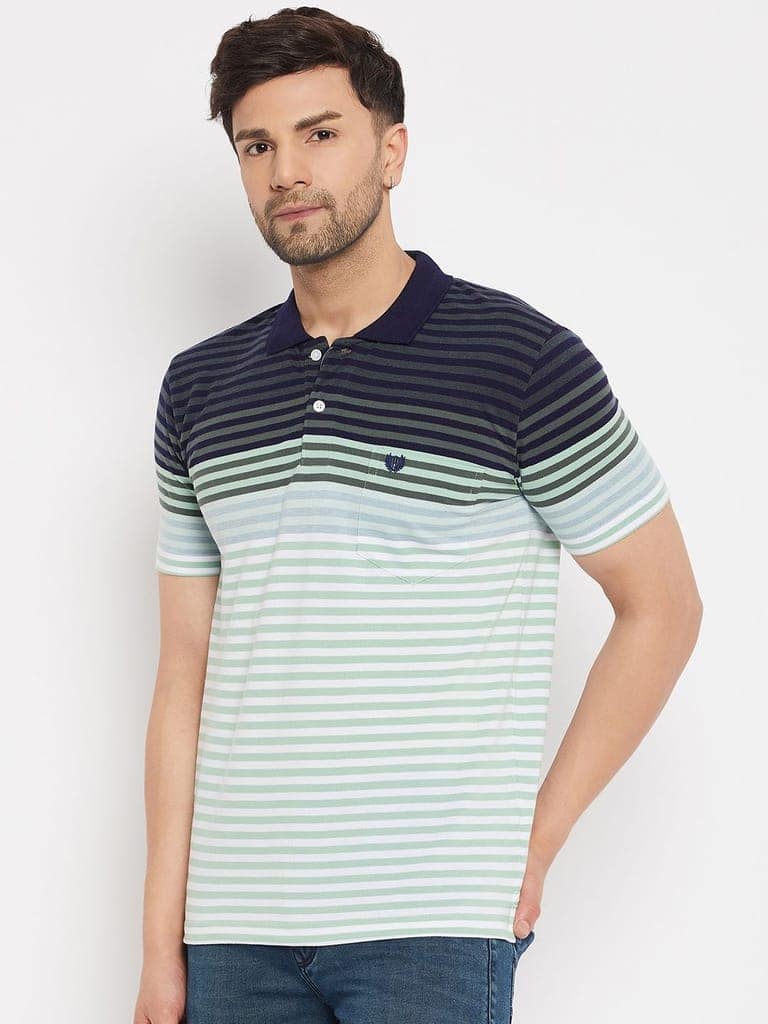 Duke Stardust Men's Half Sleeve Cotton T-shirt (MLF1114Teal) view 3
