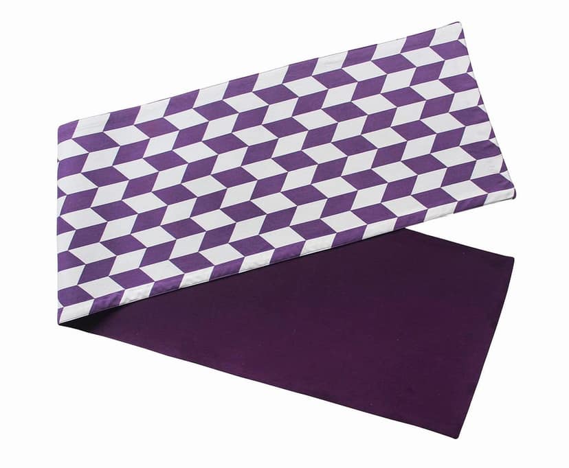 Airwill Cotton Classic Diamond Purple Designed Geometric Pattern Table Runner Length 152cm (Violet, Pack of 1) view 3