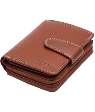 Tough Women Casual Black Genuine Leather Wallet - Regular Size (11 Card Slots)