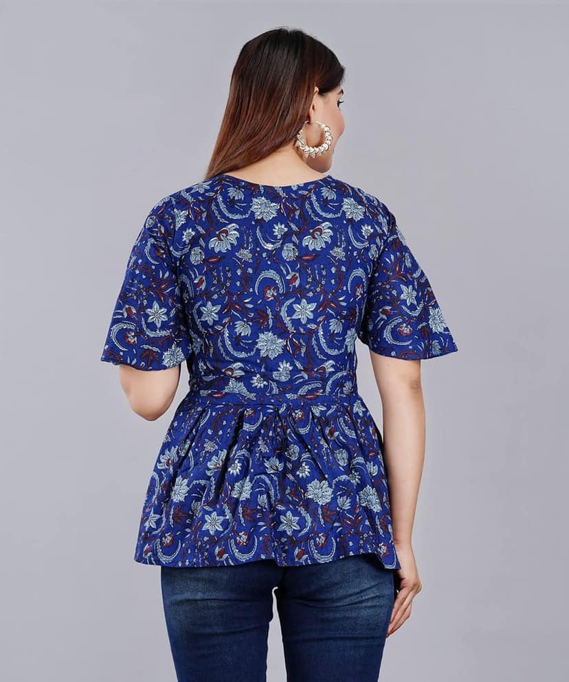 MANMAYEE Tunic & Tops Women Cotton Printed Tops | Short Tops view 3