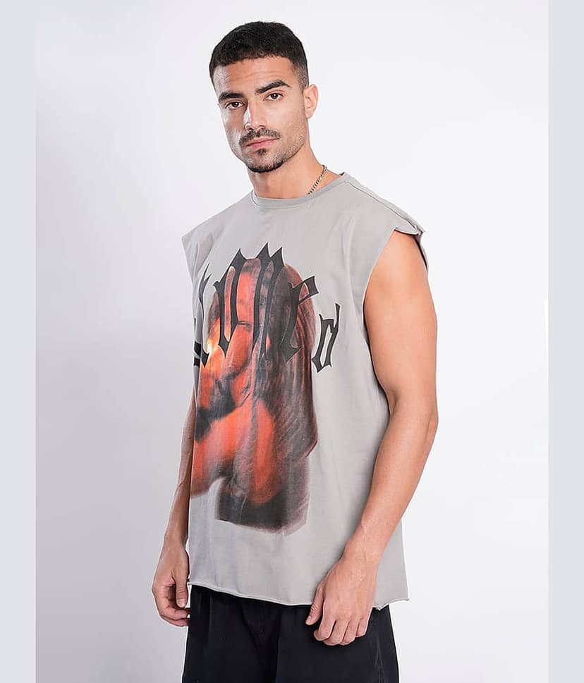 Bene Kleed Men 100% Cotton Oversized Fit Printed T-Shirt ( Blue ) view 3